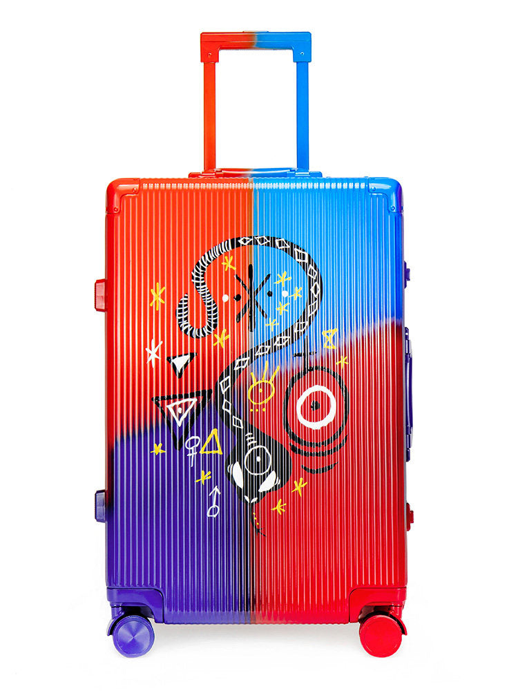 Snake Luggage Red/Blue/Purple Four Sizes - Classic Stripe