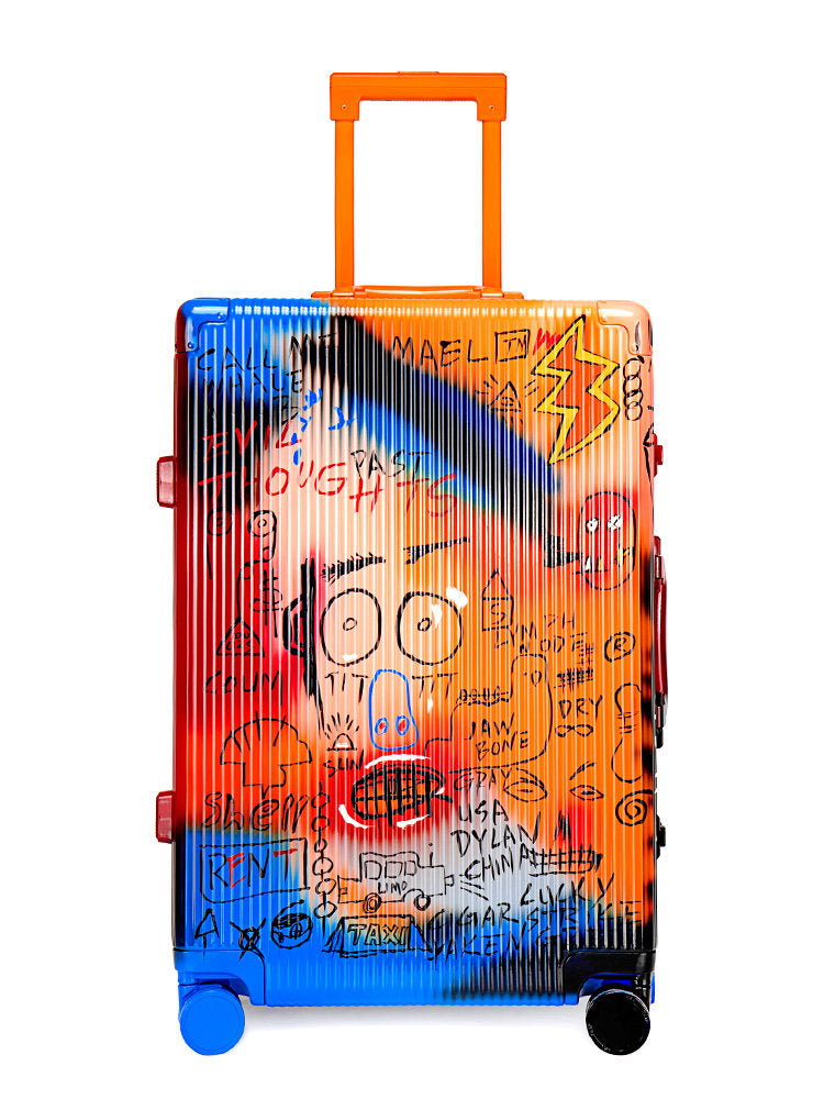 Graffiti Luggage Orange/Red/Black Four Sizes - Classic Stripe