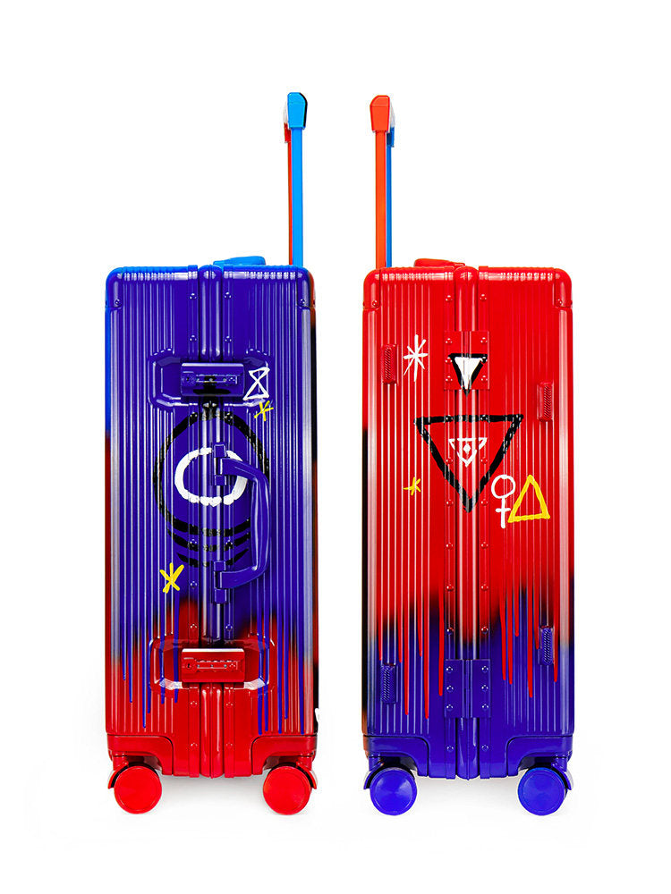 Snake Luggage Red/Blue/Purple Four Sizes - Classic Stripe