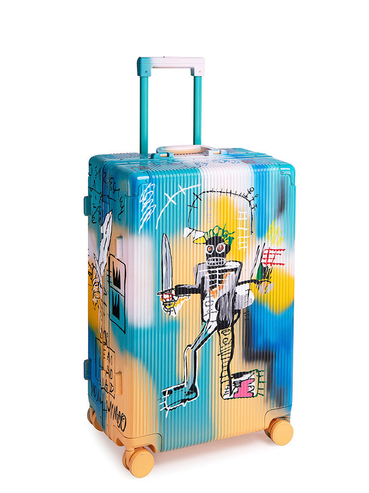 Graffiti Luggage In Blue Four Sizes - Classic Stripe 1.0