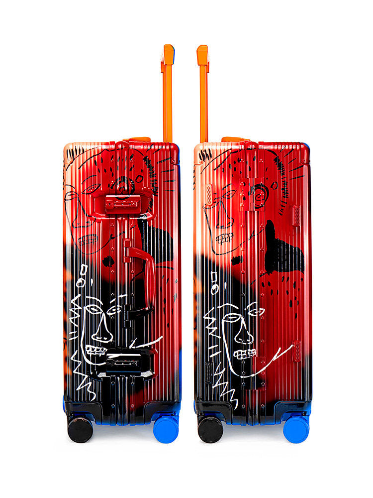 Graffiti Luggage Orange/Red/Black Four Sizes - Classic Stripe