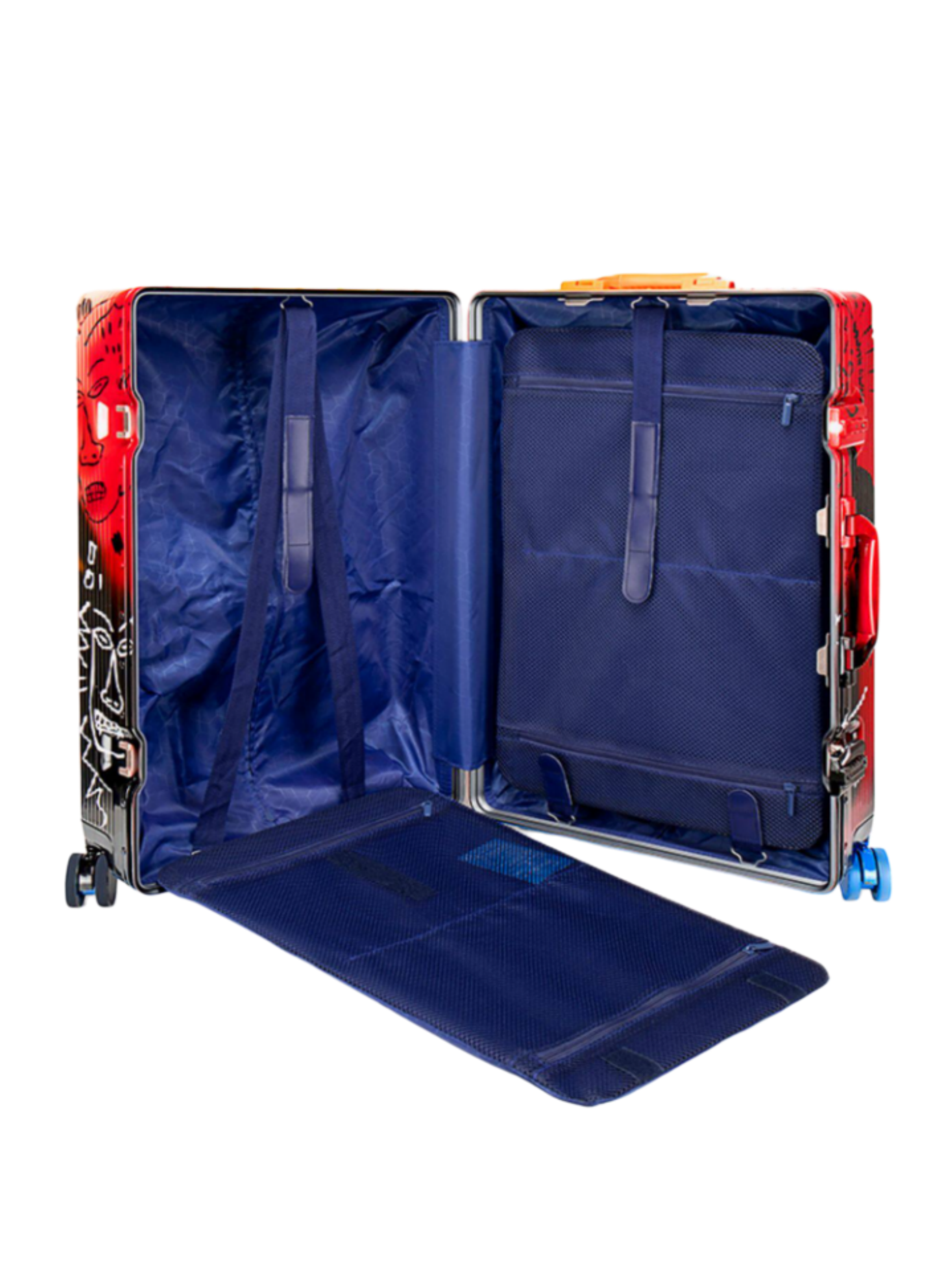 Graffiti Luggage Orange/Red/Black Four Sizes - Classic Stripe