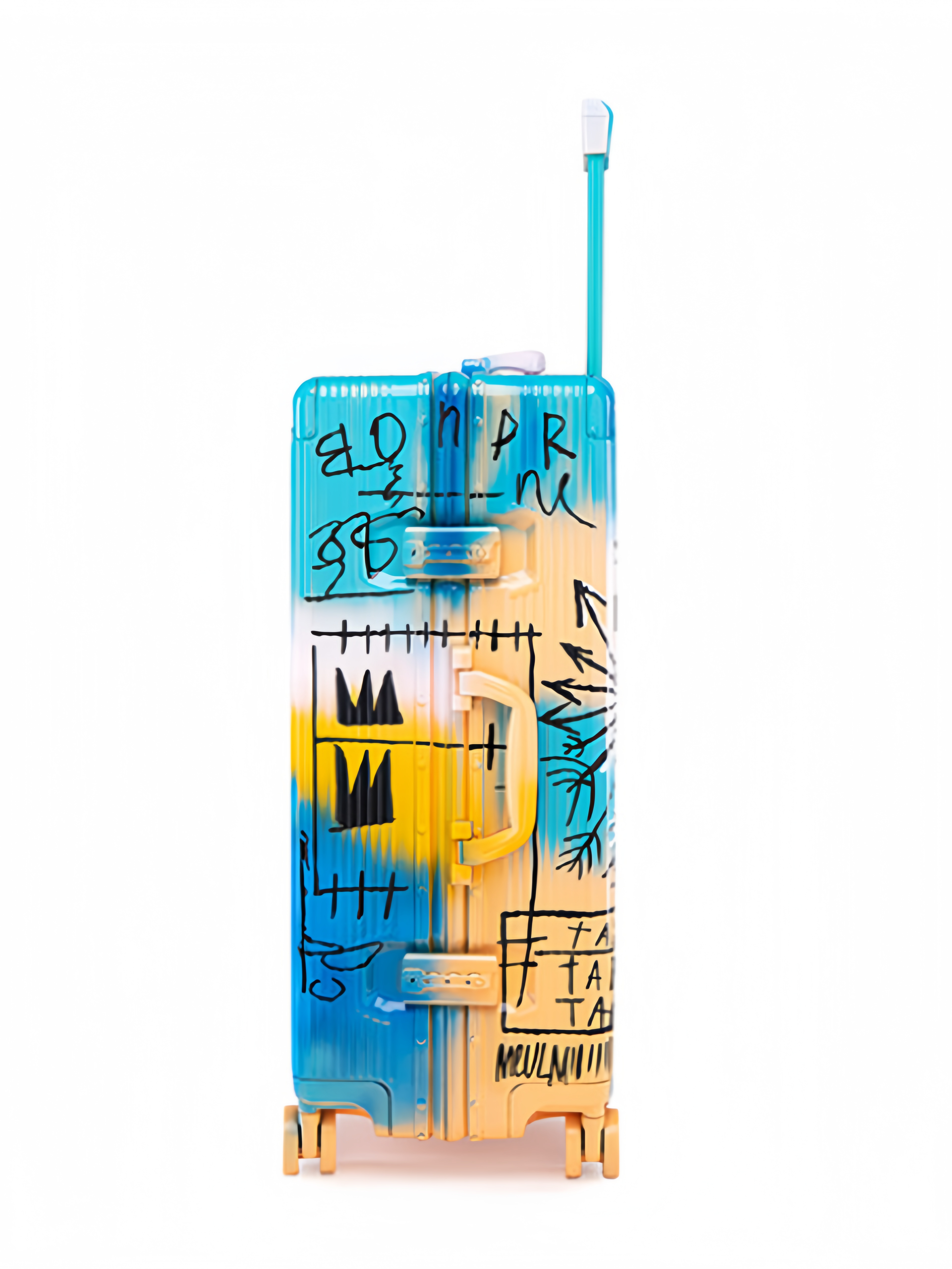 Graffiti Luggage In Blue Four Sizes - Classic Stripe 1.0