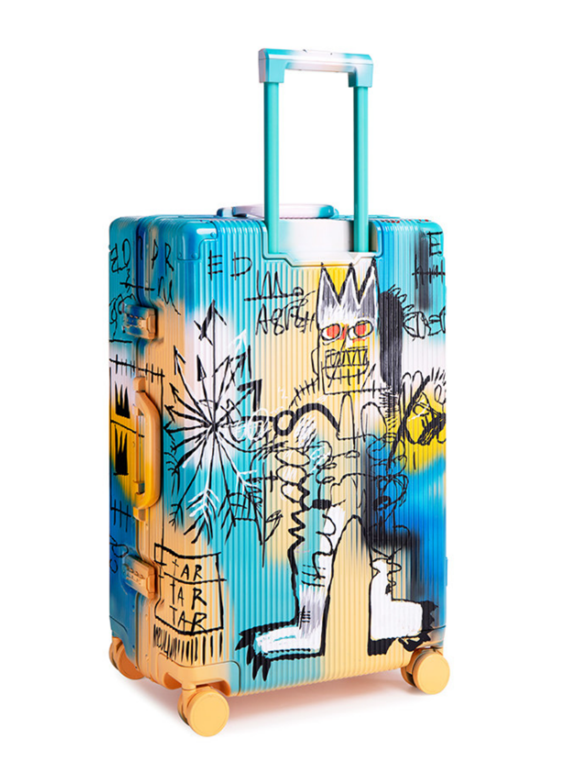 Graffiti Luggage In Blue Four Sizes - Classic Stripe 1.0